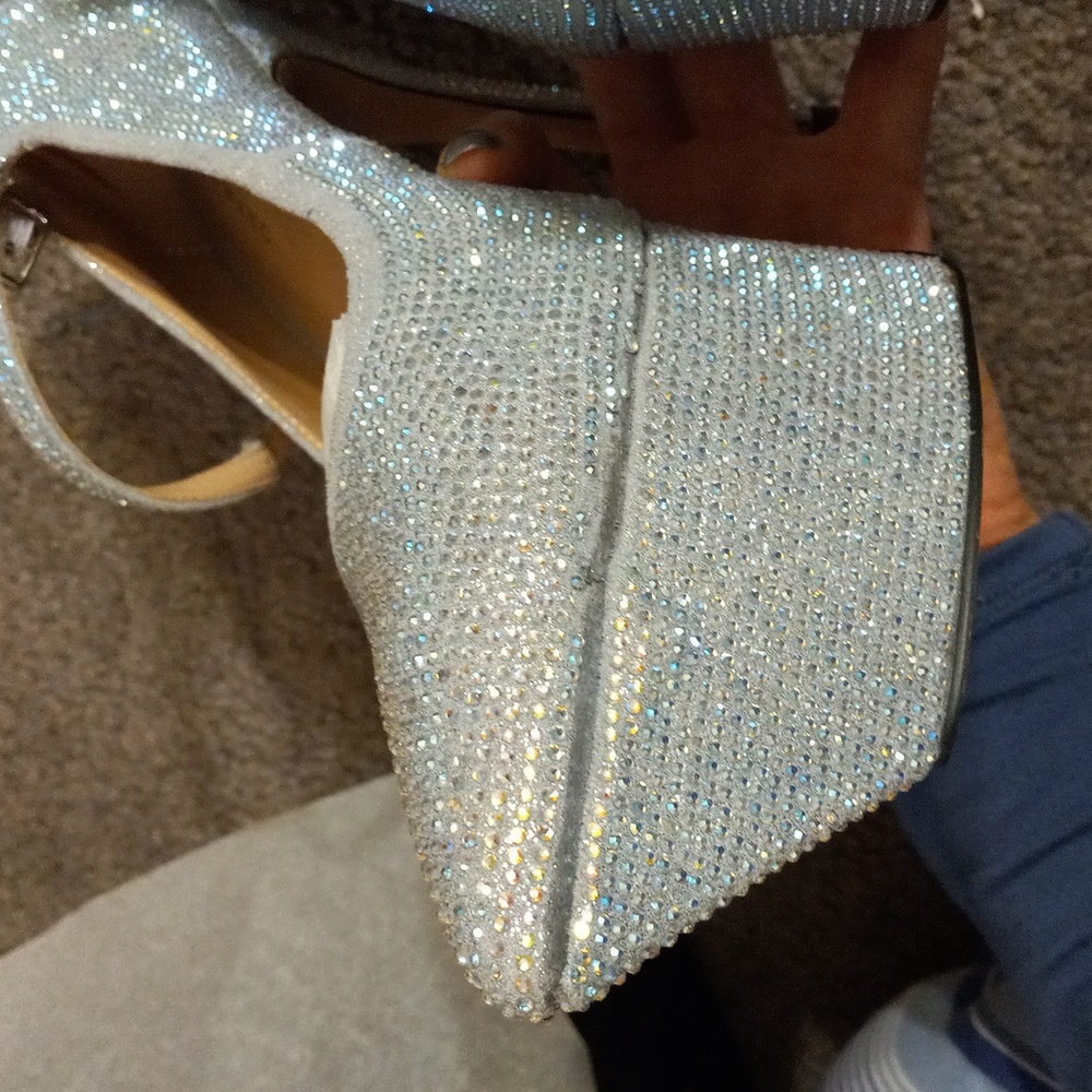 New FELIZ RHINESTONE EMBELLISHED PLATFORM STILETTO, size 10 - Picture 11 of 12